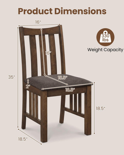 Giantex Rubber Wood Dining Chairs Set of 2/4