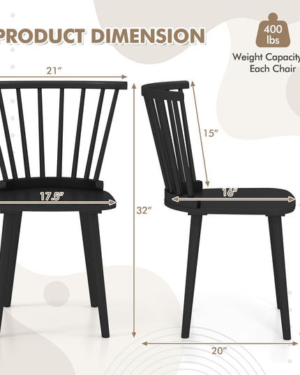 Giantex Windsor Dining Chairs Set of 2/4 for Home Living Room
