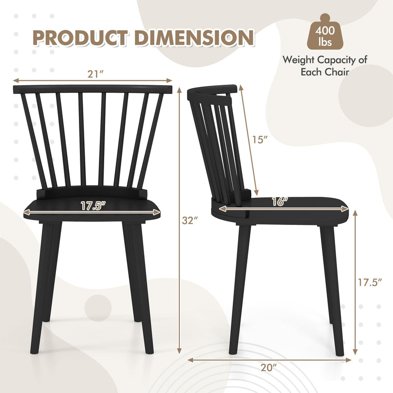 Giantex Windsor Dining Chairs Set of 2/4 for Home Living Room