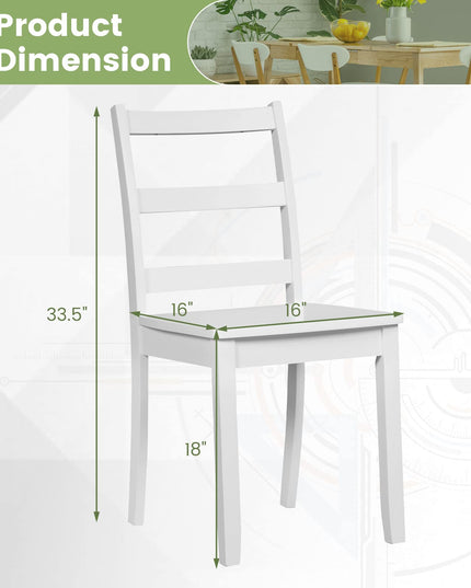 Wood Dining Chairs, White - Giantex