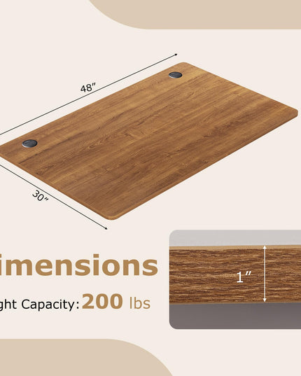 Giantex Universal Wood Table Top 48 x 30 inch Solid One-Piece Desk top