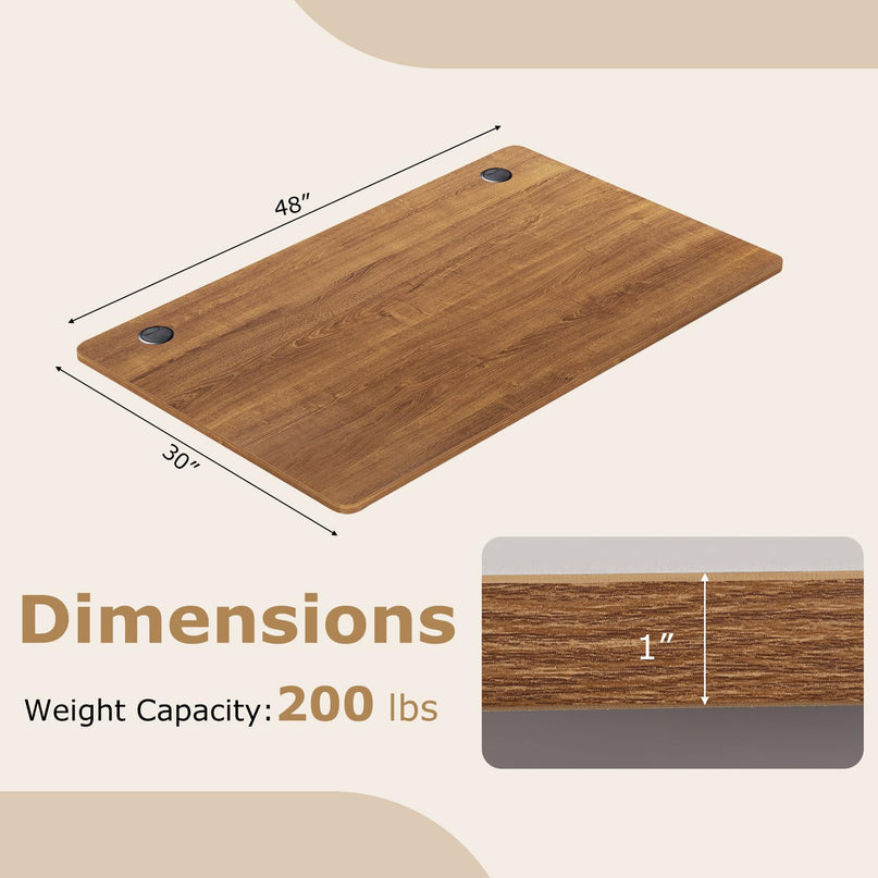 Giantex Universal Wood Table Top 48 x 30 inch Solid One-Piece Desk top