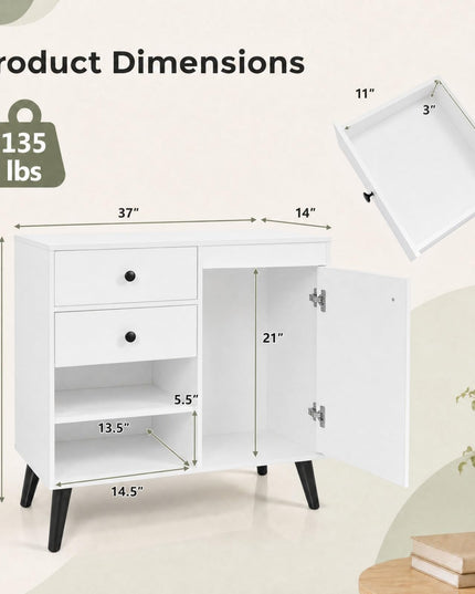 GIANTEX 31" Wooden Buffet Cabinet with Storage (1/2)