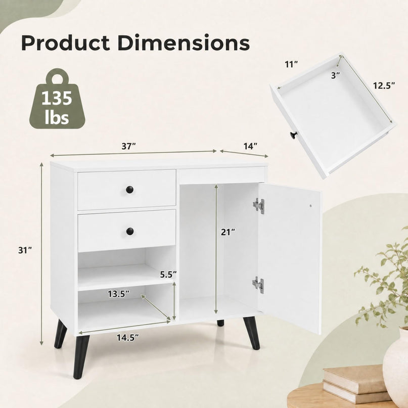 GIANTEX 31" Wooden Buffet Cabinet with Storage (1/2)