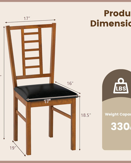 Giantex Lot de 2/4 chaises de salle à manger en bois avec dossier ajouré