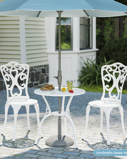 Giantex 3 Piece Bistro Set Cast Aluminum Porch Furniture (Vintage Victorian)