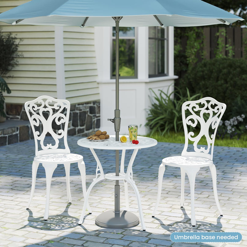 Giantex 3 Piece Bistro Set Cast Aluminum Porch Furniture (Vintage Victorian)