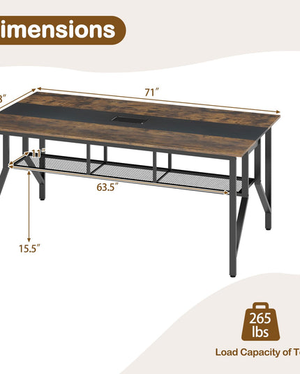 Table de conférence Giantex de 1,8 m pour 6 à 8 personnes pour le bureau