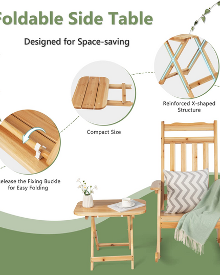 Giantex Outdoor Rocking Chairs Set - Front Rocking Chair