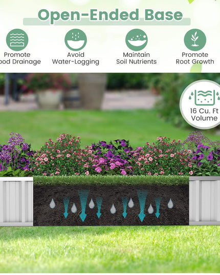 Giantex 69”x36”x28” Raised Garden Bed with Cover, 16.5 Cu.Ft Galvanized Steel Planter Box Kit