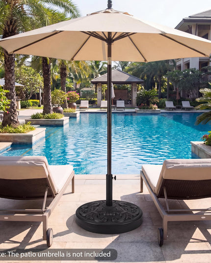 Giantex 27 lbs Patio Umbrella Base Pre-Filled Cement Weighted Umbrella Base
