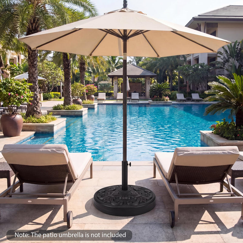 Giantex 27 lbs Patio Umbrella Base Pre-Filled Cement Weighted Umbrella Base