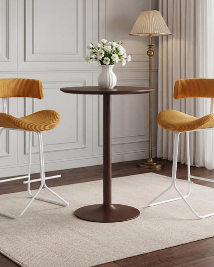 Giantex 25" Fabric Upholstered Armless Counter Height Chairs with Metal Legs & Footrest (2/4)