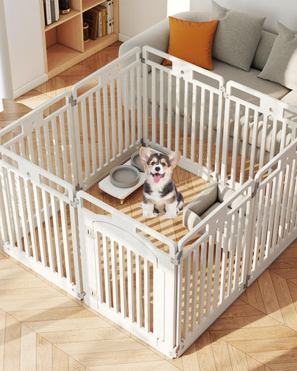Giantex 32'' Tall Plastic Pet Fence with Lockable Door