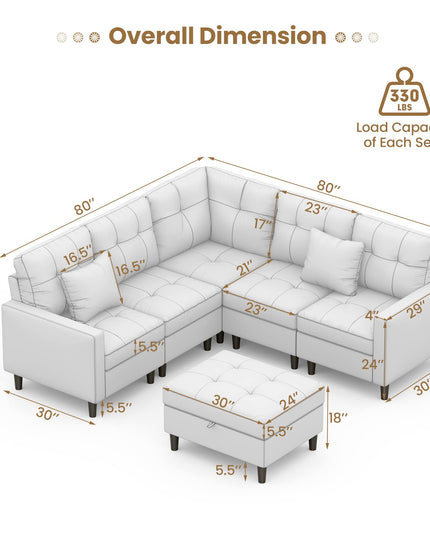 Giantex Modular Sectional Sofa Couch