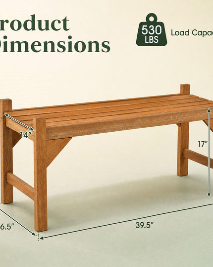 Giantex 40" Outdoor Benches Set of 1/2 2-Person Wood Patio Bench