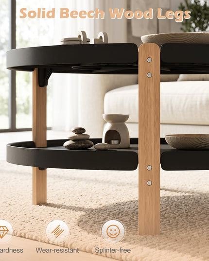 GIANTEX 31" Round Coffee Table with Storage