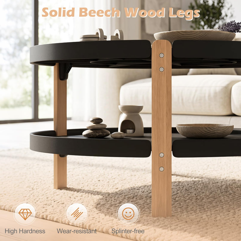 GIANTEX 31" Round Coffee Table with Storage