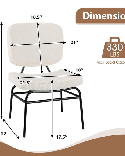 Giantex Modern Armless Accent Chair - Sherpa Reading Chair with Sponge Padding