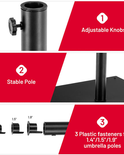 Giantex Patio Umbrella with Umbrella Base Stand 40 LBS Steel