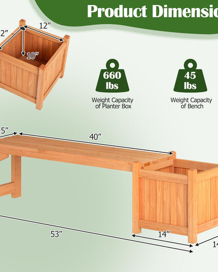 Giantex 2-in-1 Outdoor Bench with Raised Garden Bed