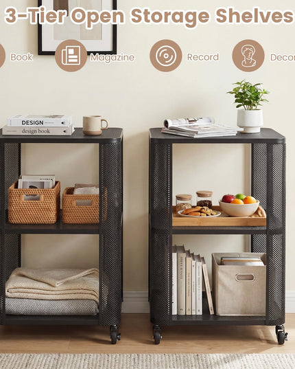 Giantex 3-Tier Rolling Side Table w/Open Storage Shelves (1/2)