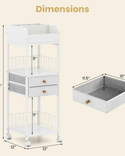 Giantex Rolling Makeup Organizer Cart with Drawers & Shelves