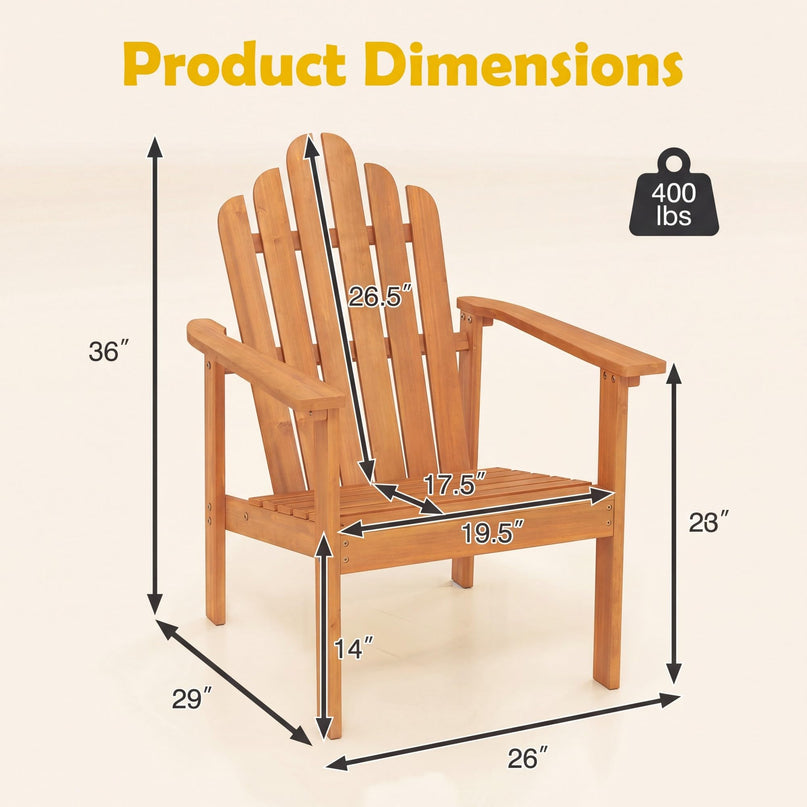 Giantex Stackable Adirondack Chair for Garden & Lawn