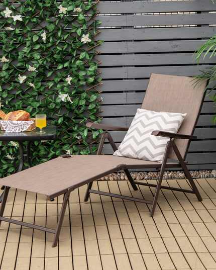 Outdoor Sunbathing Chair W/ 5-Position Backrest | Patio Lounge Chair