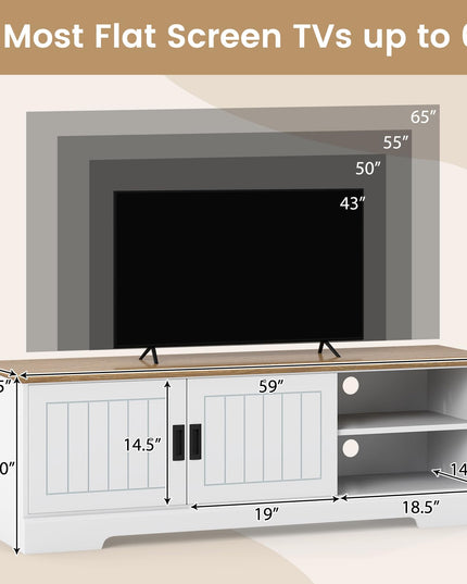 Giantex Farmhouse TV Stand for TVs up to 65" for Living Room