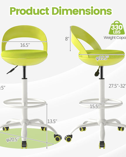 Giantex Drafting Chair with Back for Home