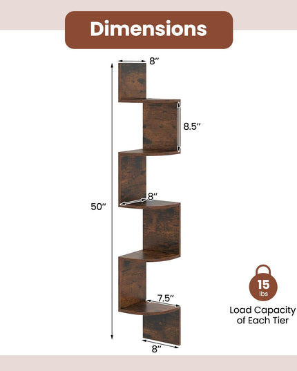 Giantex Corner Shelf Wall Mounted for Living Room