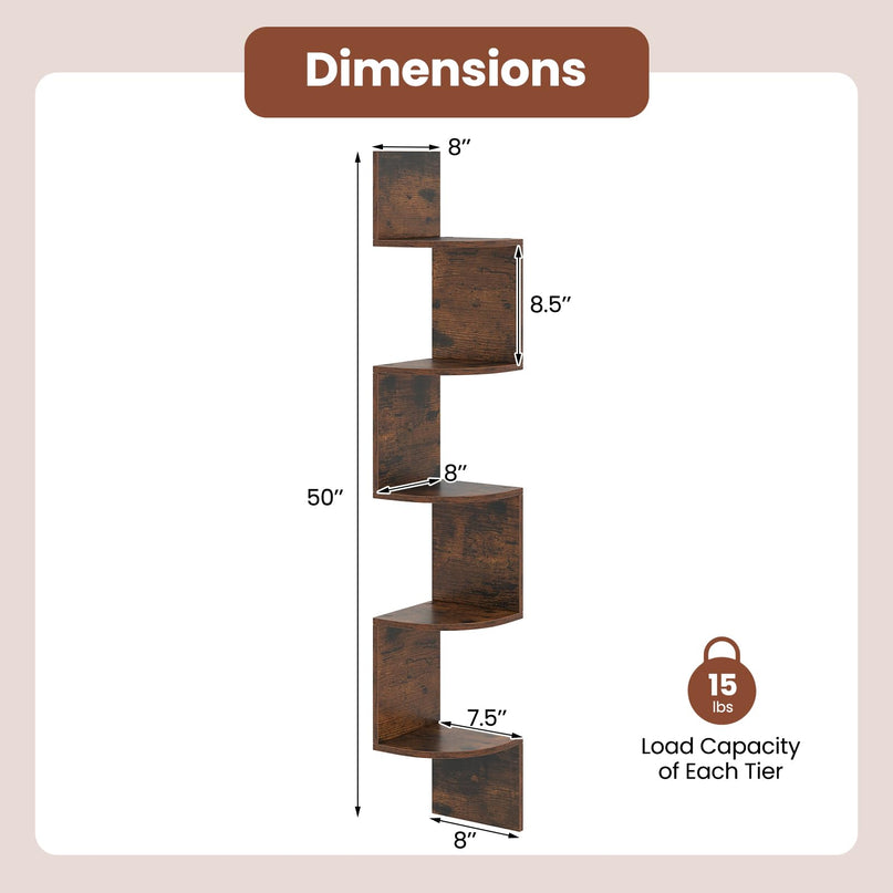 Giantex Corner Shelf Wall Mounted for Living Room