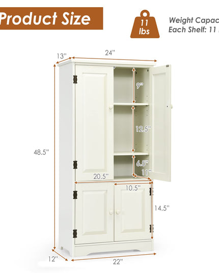 Kitchen Pantry Storage Cabinet, Wood Cupboard Organizer