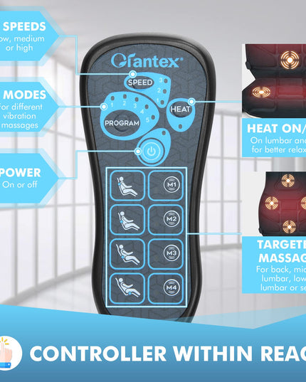 Giantex Memory Foam Massage Seat Cushion, Back Massager with 6 Vibration Massage Nodes & 2