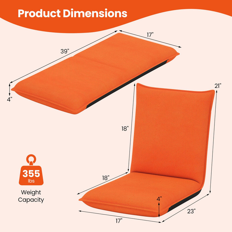 GIANTEX Adjustable Mesh Floor Sofa Chair for Meditation Seminars Reading TV Watching or Gaming