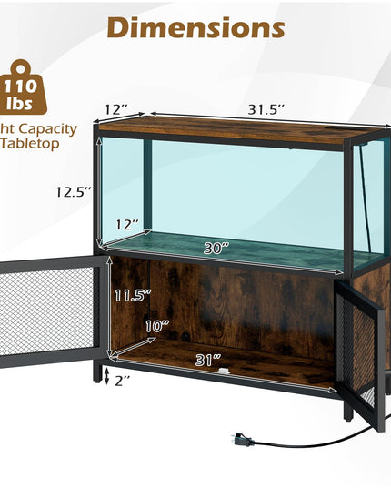 Giantex Wine Cabinet with LED Lights | Industrial Buffet Sideboard w/Charging Station