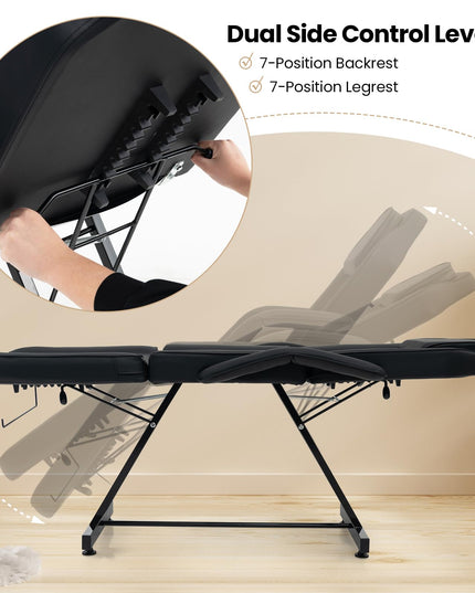 Giantex 73" Facial Chair with Hydraulic Stool, Tattoo Chair with with Adjustable Backrest & Legrest