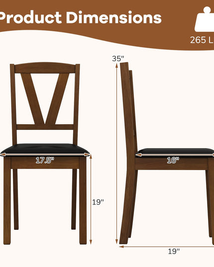 Giantex Wooden Dining Chairs Set for Dining Living Room