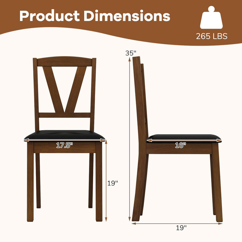 Giantex Wooden Dining Chairs Set for Dining Living Room