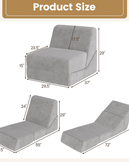 Giantex 3 in 1 Folding Sofa Bed for Living Room Bedroom Office Apartment