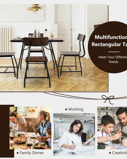 Giantex Rectangular Dining Table - Industrial Kitchen Table