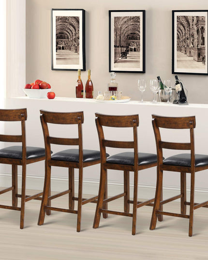 Giantex 25.5-Inch Counter Height Chair with Backrest, Foam-Padded Cushion, Rubber Wood Legs
