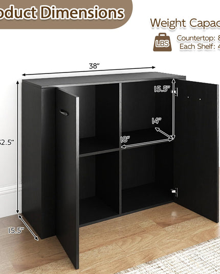 Buffet Giantex 38" avec 2 Portes et 4 Étagères Cubiques
