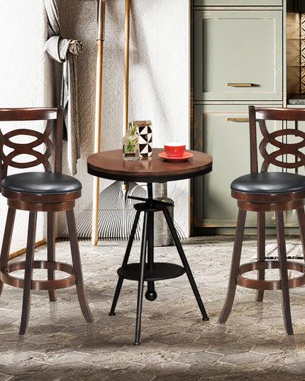 Giantex Bar Stools, Counter Height Dining Chair, Fabric Upholstered 360 Degree Swivel