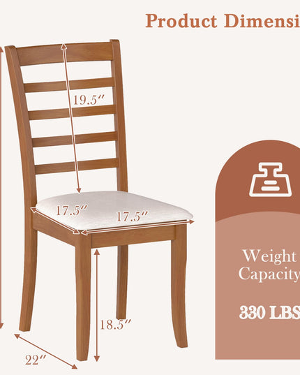 Giantex Wooden Dining Chair Set of 2/4 for Living Room Restaurant