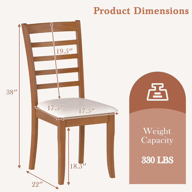Giantex Wooden Dining Chair Set of 2/4 for Living Room Restaurant