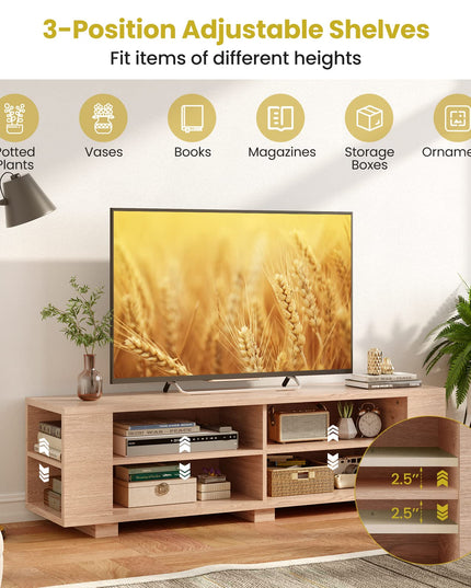 Giantex TV Stand Entertainment Center - Farmhouse Television Table up to 65 Inches TVs, 7 Colors
