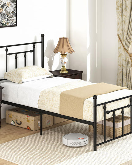Giantex Twin Bed Frames with Headboard and Footboard, Victorian Style Twin Platform Bed