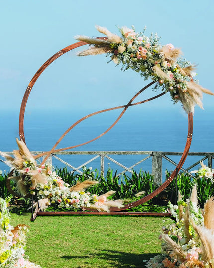 Giantex 7.4 FT Round Solid Wood Arbor for Ceremony Wedding Backdrop Stand